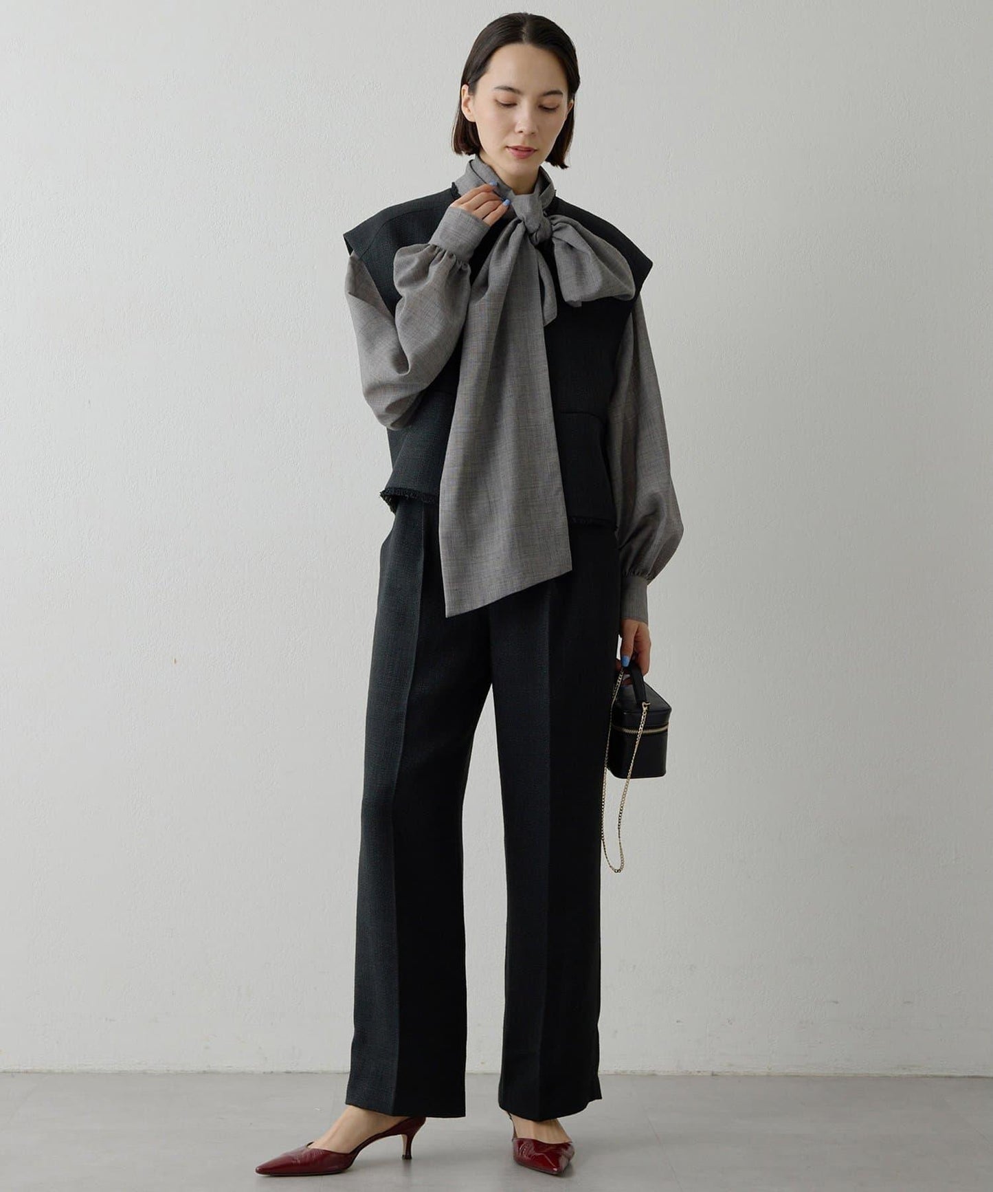 【THE PAUSE】斜紋褶皺長褲