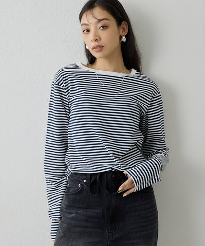 【THE PAUSE】條紋長袖T恤