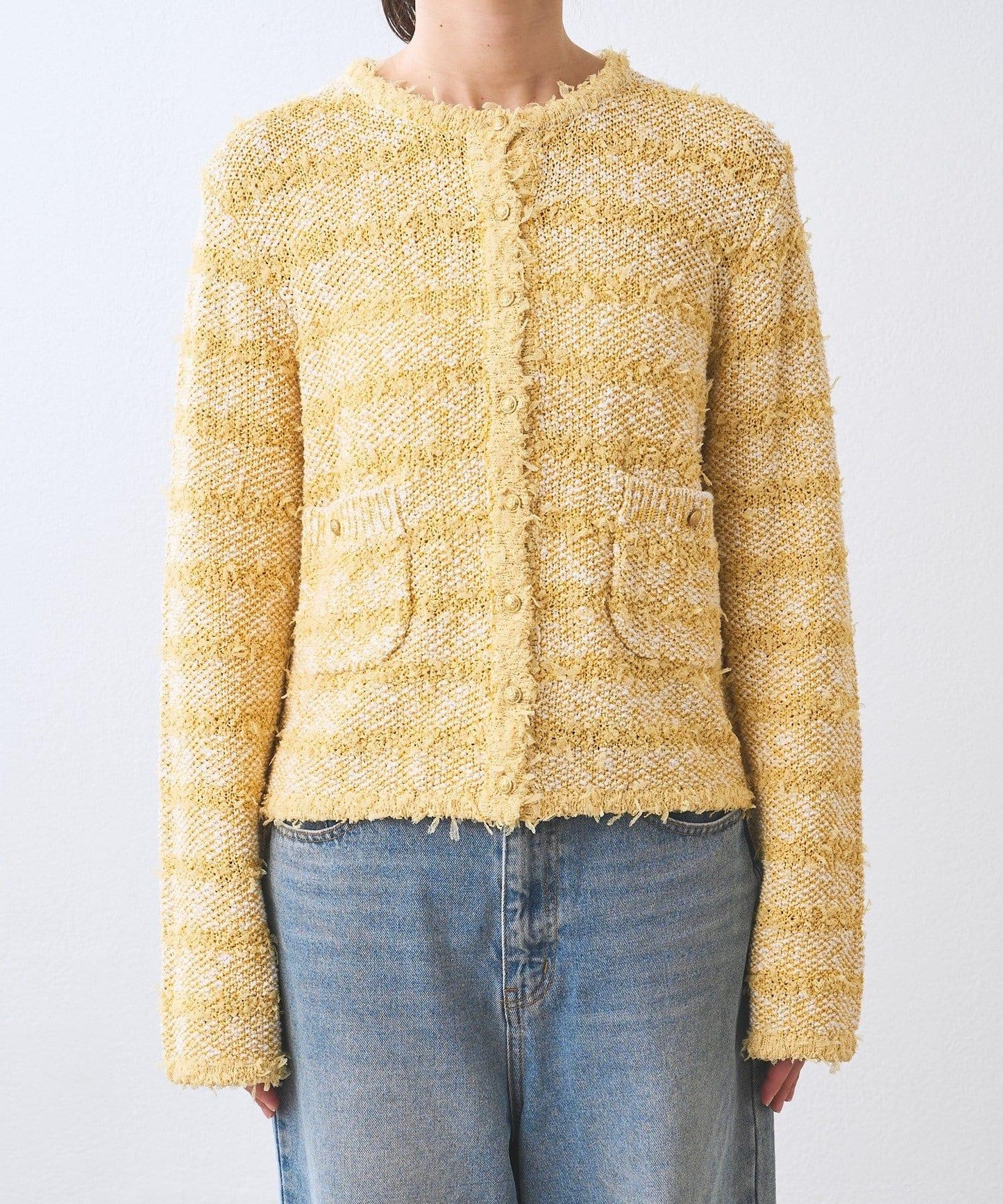 【優雅感】粗花呢短款開衫