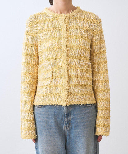 【優雅感】粗花呢短款開衫