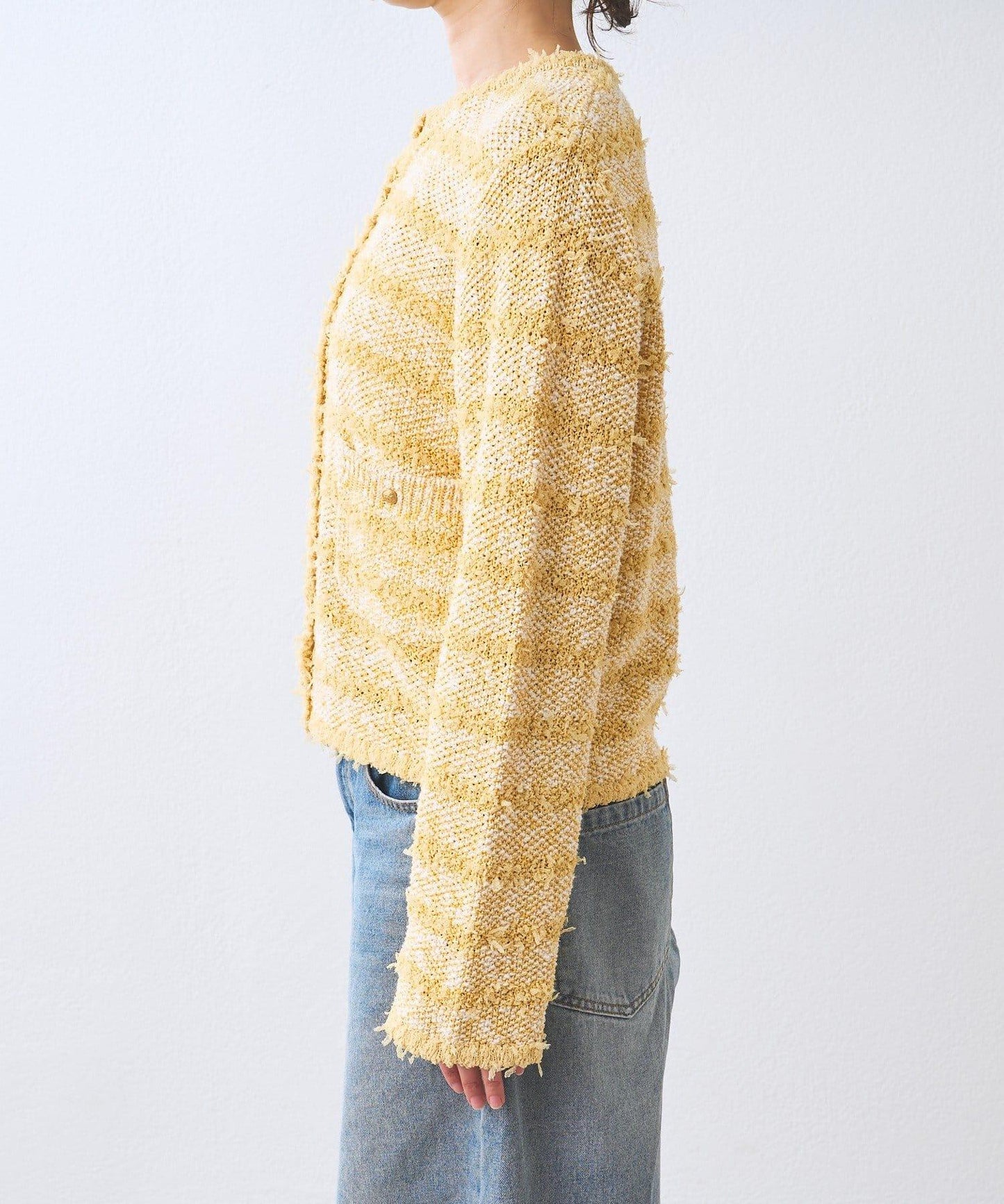 【優雅感】粗花呢短款開衫