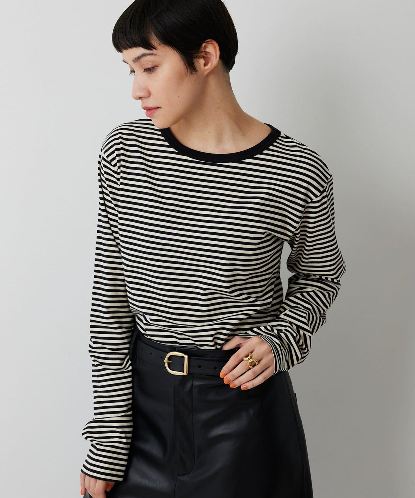 【THE PAUSE】條紋長袖T恤