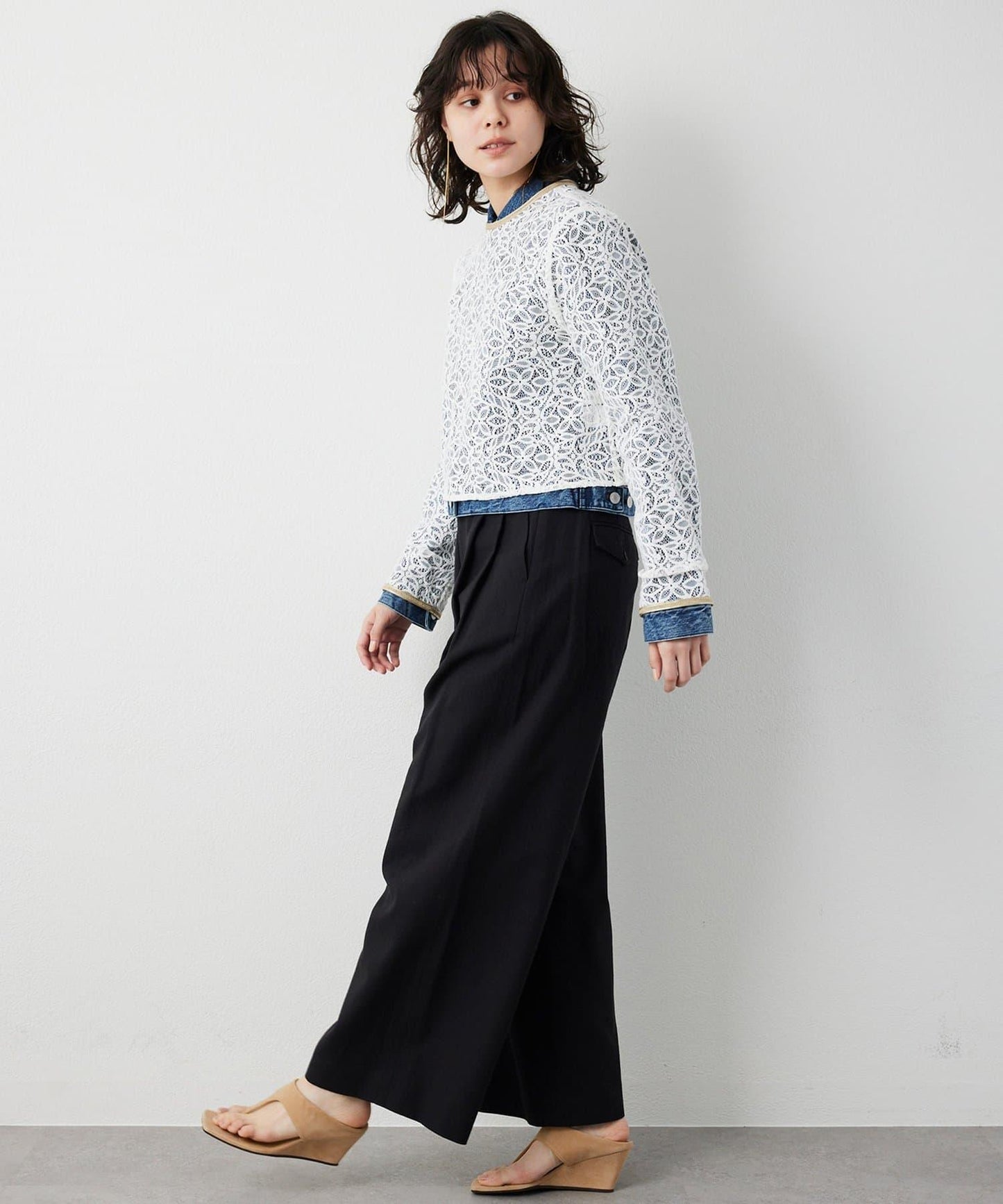 【THE PAUSE】植物花卉蕾絲襯衫