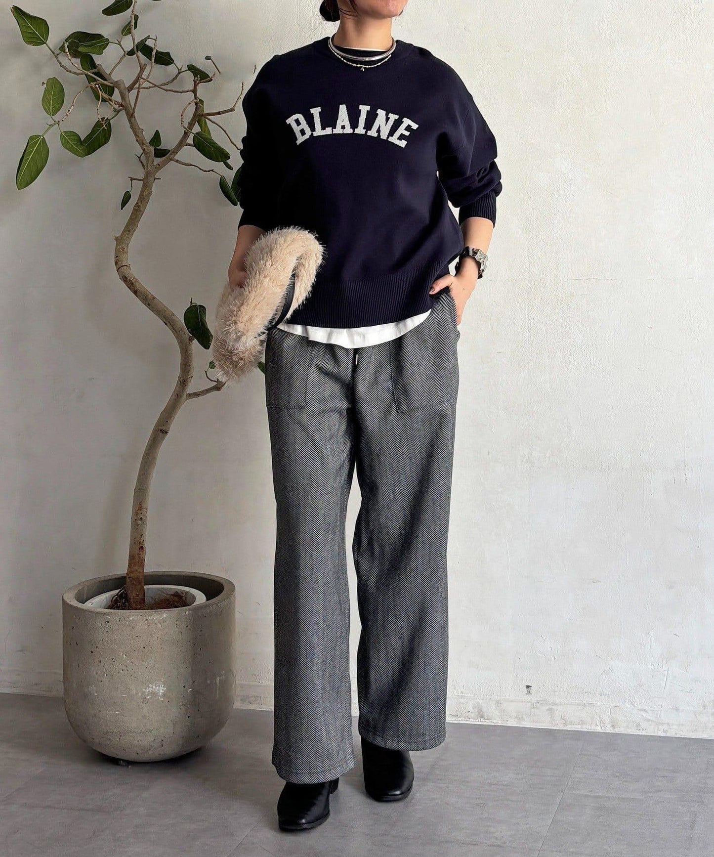 Logo針織衛衣套頭衫