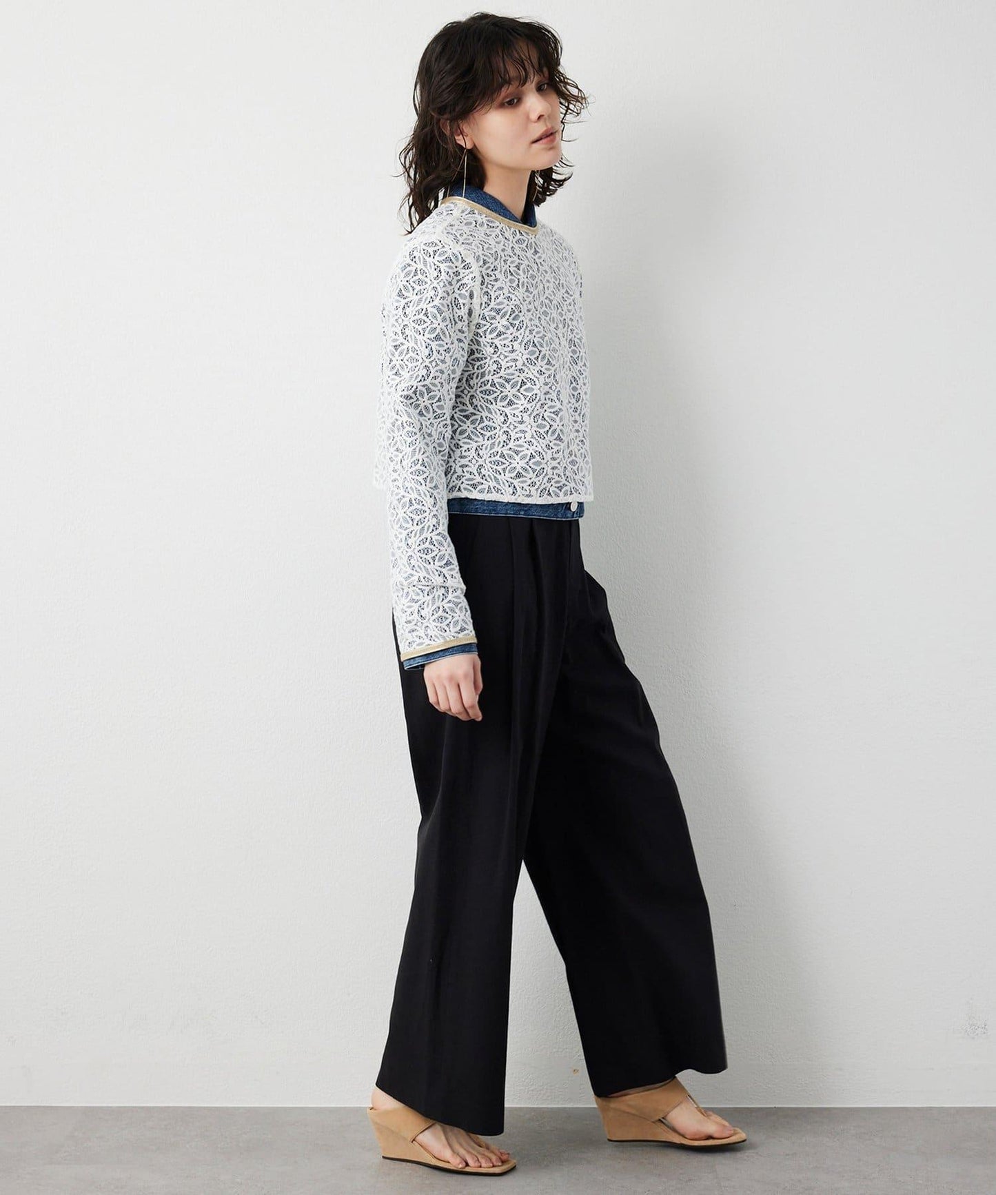 【THE PAUSE】植物花卉蕾絲襯衫