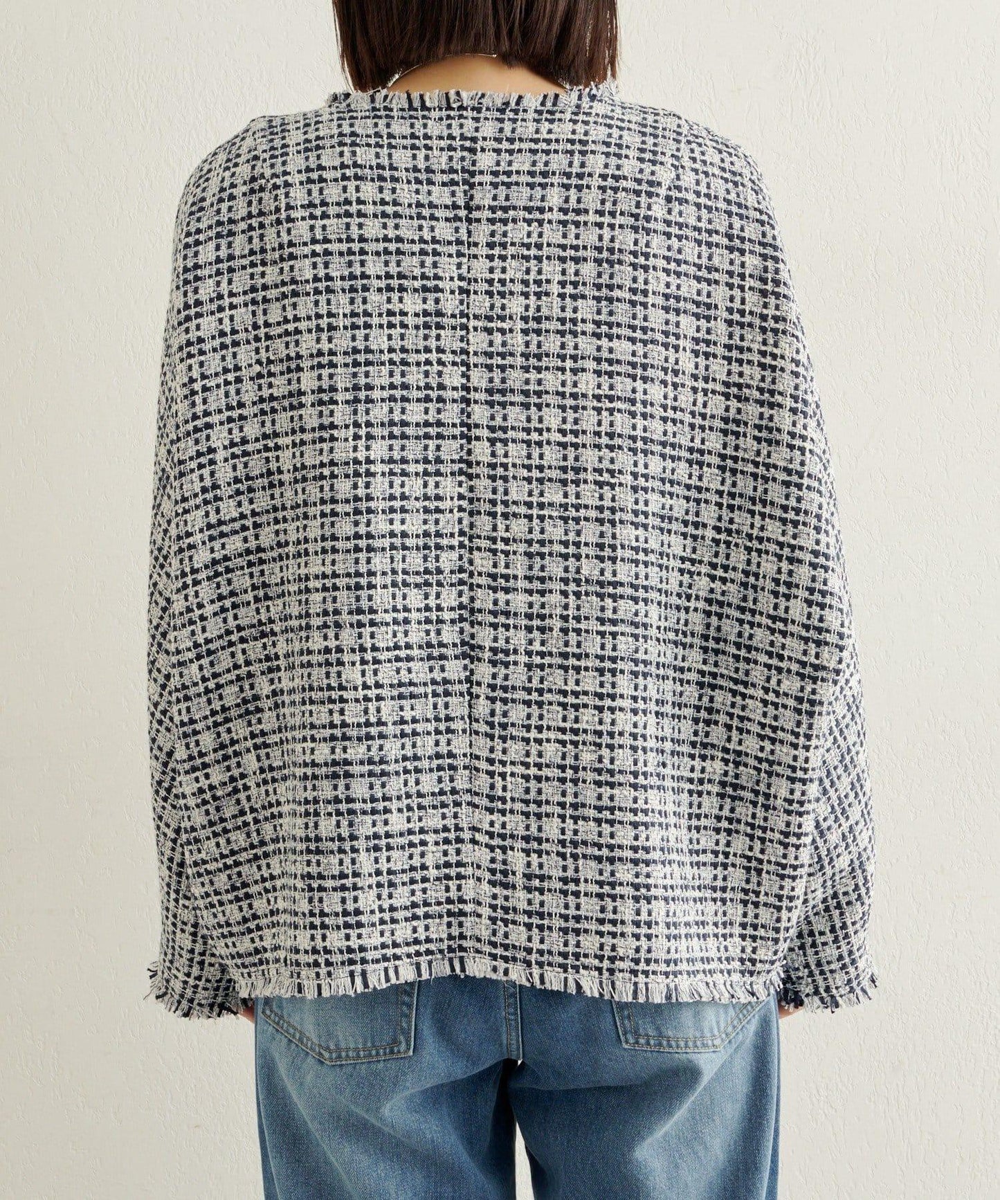 無領粗花呢夾克