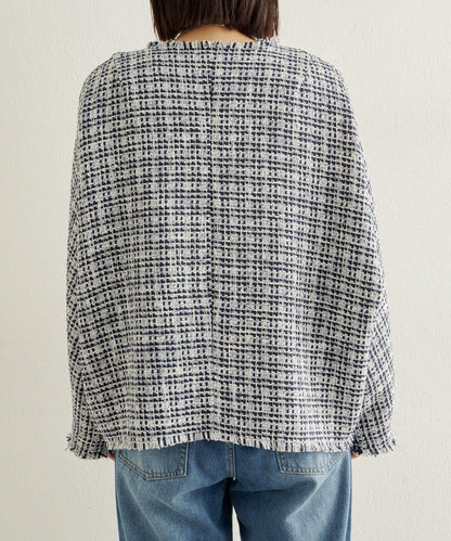 無領粗花呢夾克