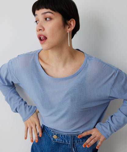 【THE PAUSE】透視羅紋長袖T恤