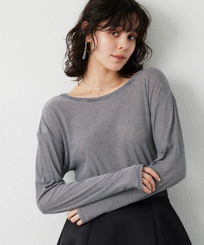 【THE PAUSE】透視羅紋長袖T恤