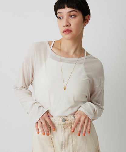 【THE PAUSE】透視羅紋長袖T恤