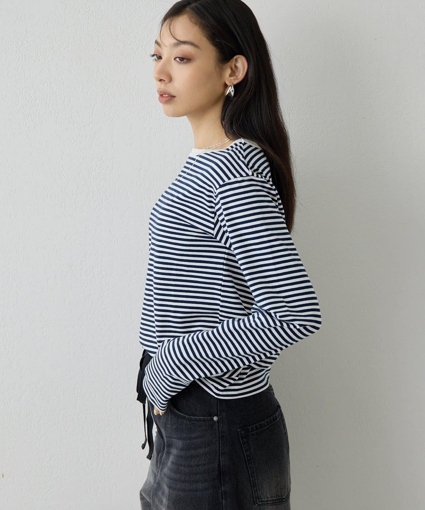 【THE PAUSE】條紋長袖T恤