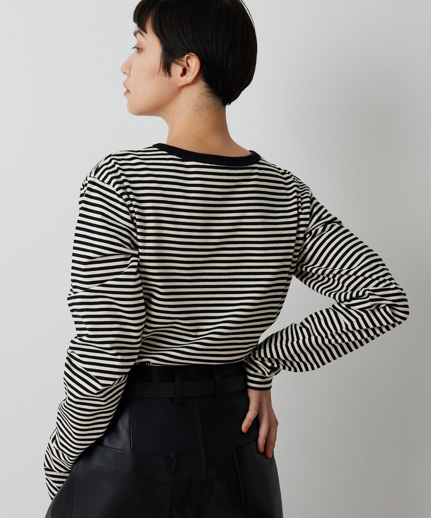 【THE PAUSE】條紋長袖T恤