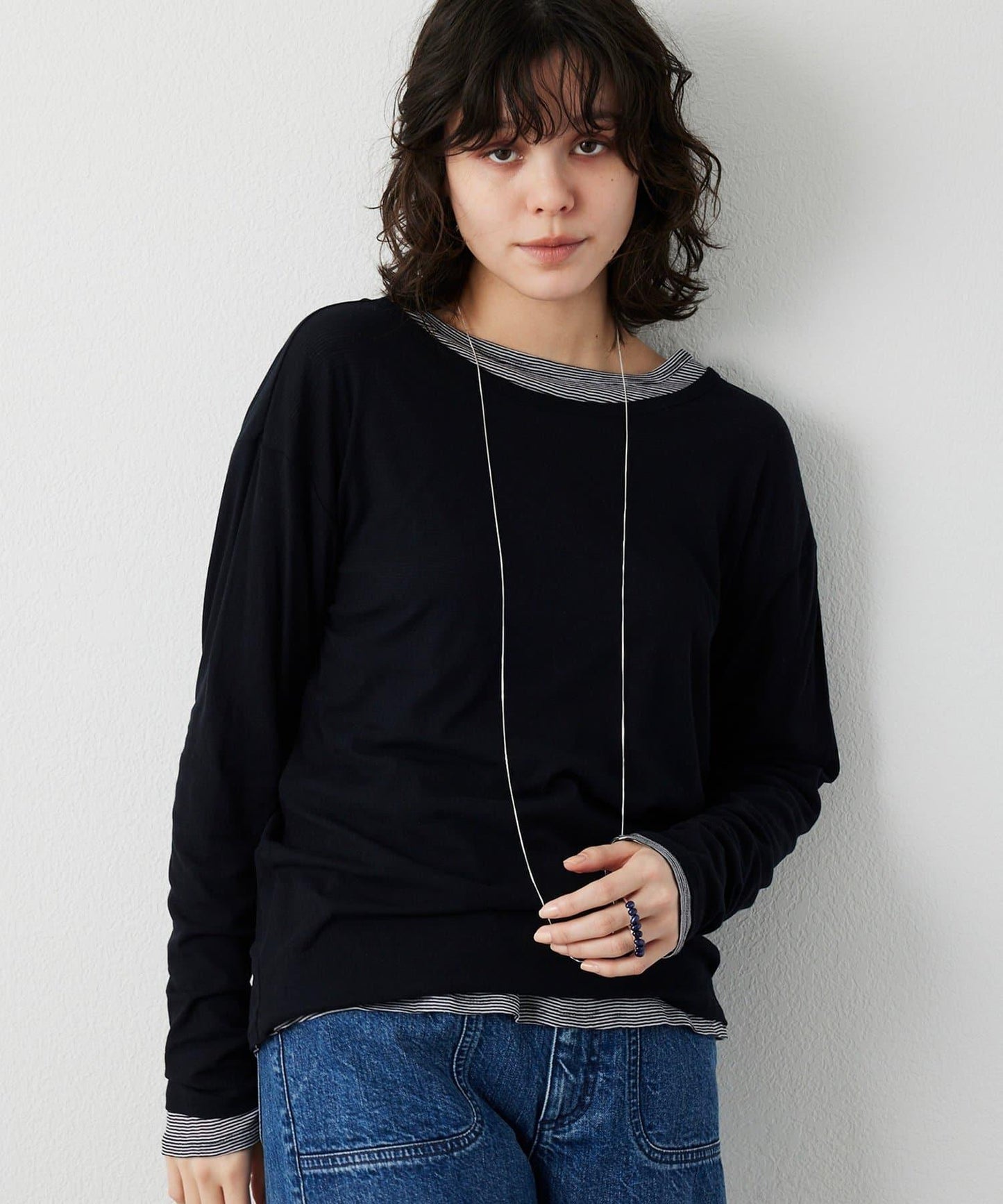 【THE PAUSE】透視羅紋長袖T恤