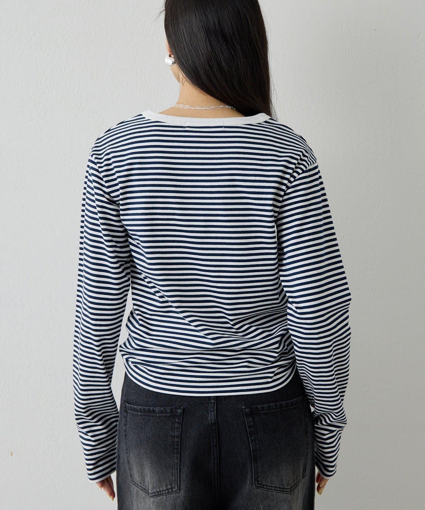 【THE PAUSE】條紋長袖T恤