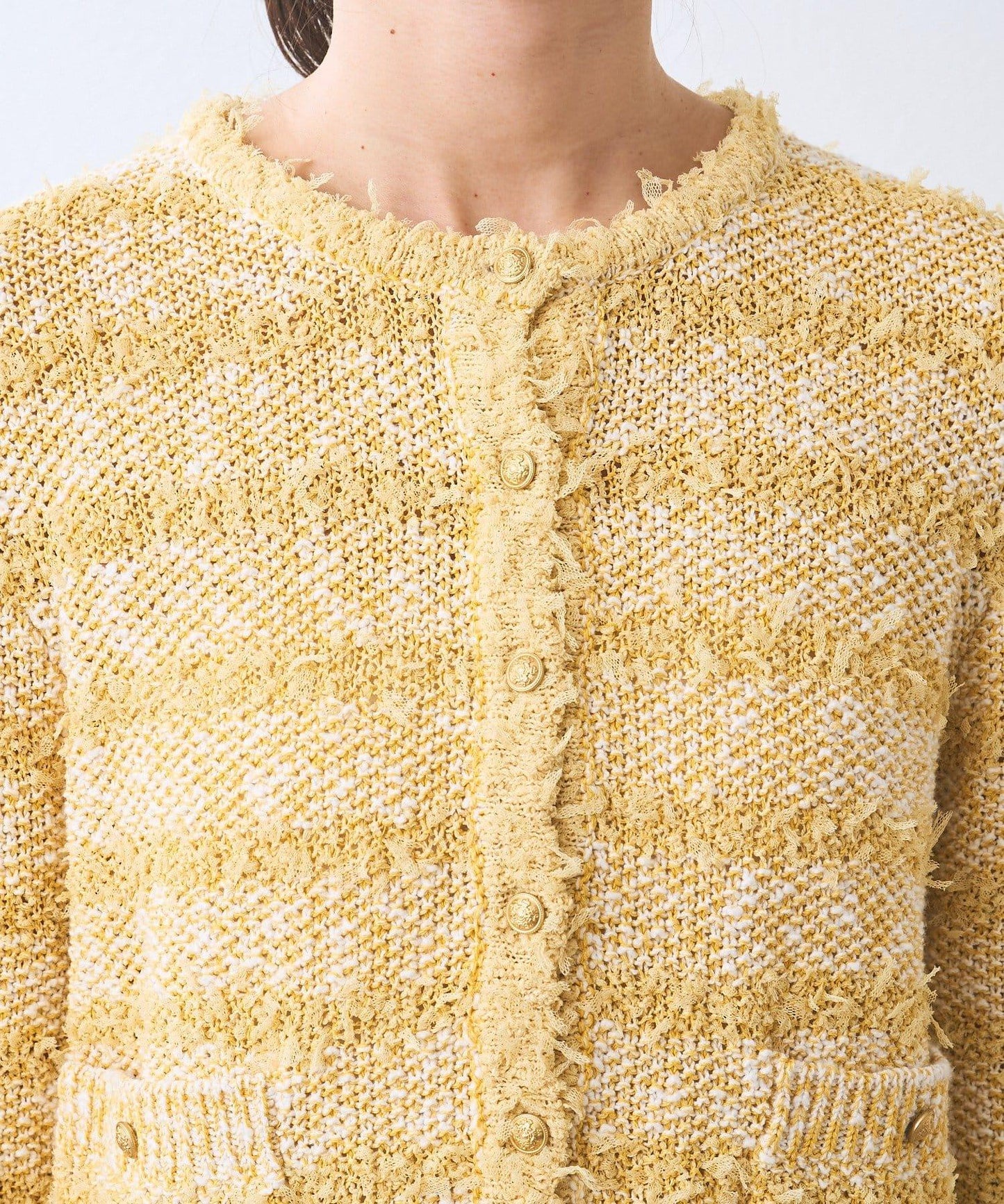 【優雅感】粗花呢短款開衫