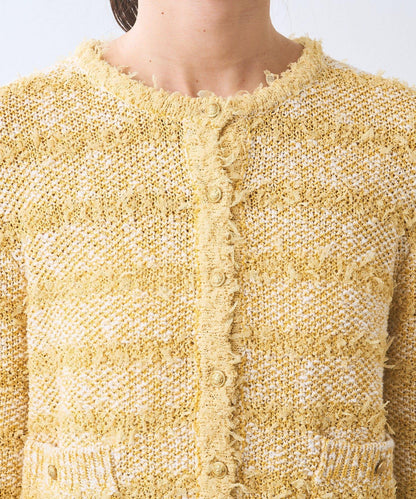 【優雅感】粗花呢短款開衫