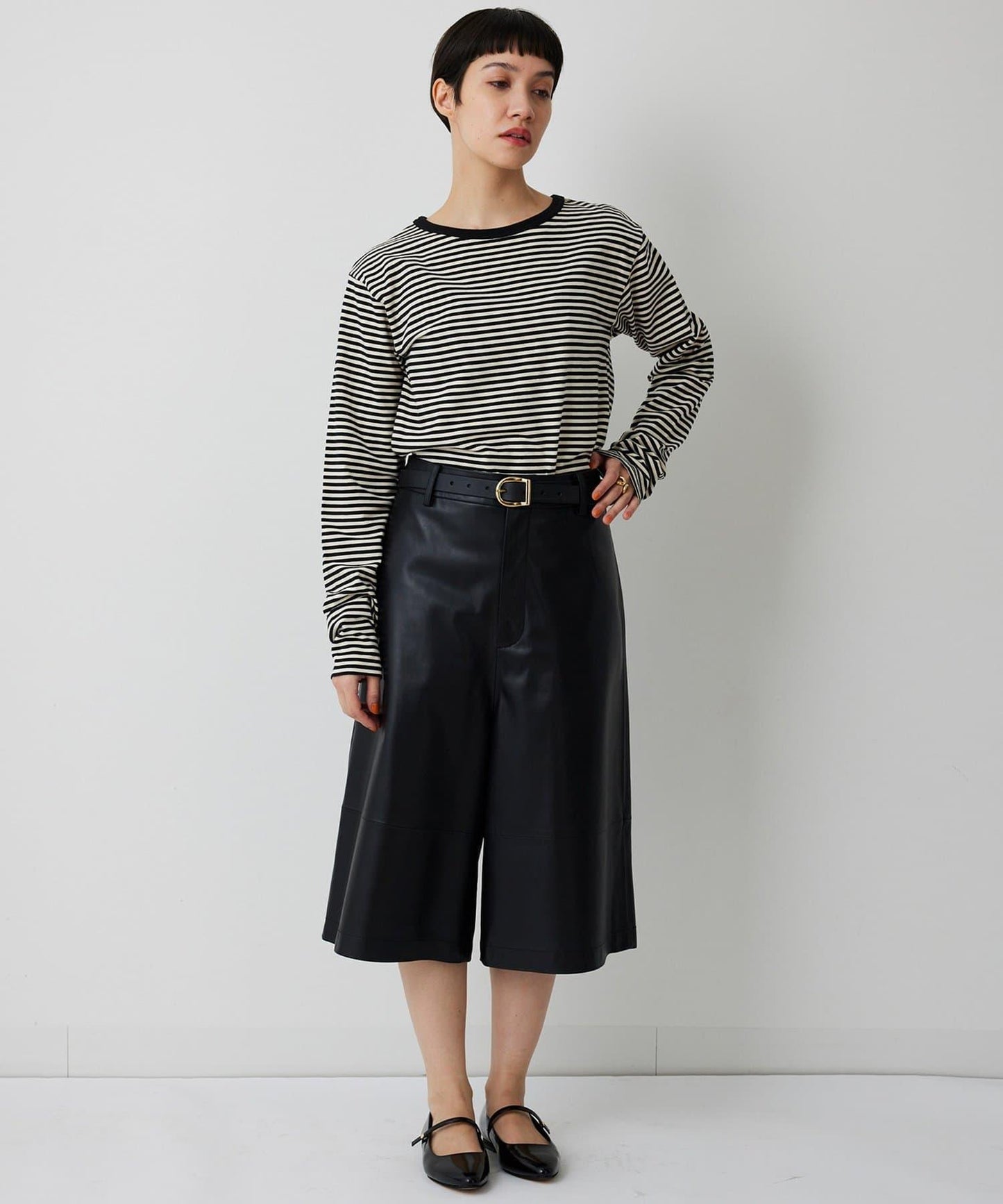 【THE PAUSE】條紋長袖T恤