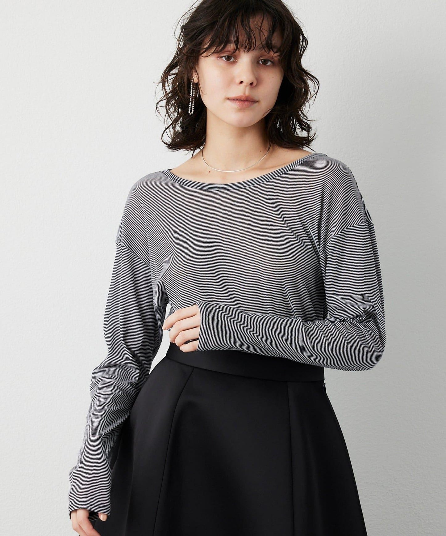 【THE PAUSE】透視羅紋長袖T恤