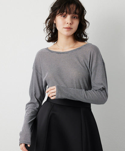 【THE PAUSE】透視羅紋長袖T恤