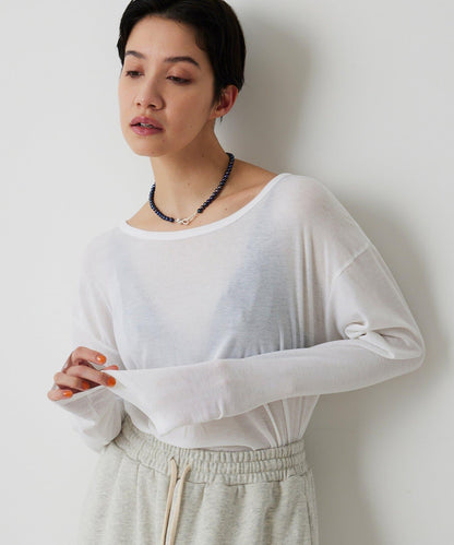 【THE PAUSE】透視羅紋長袖T恤