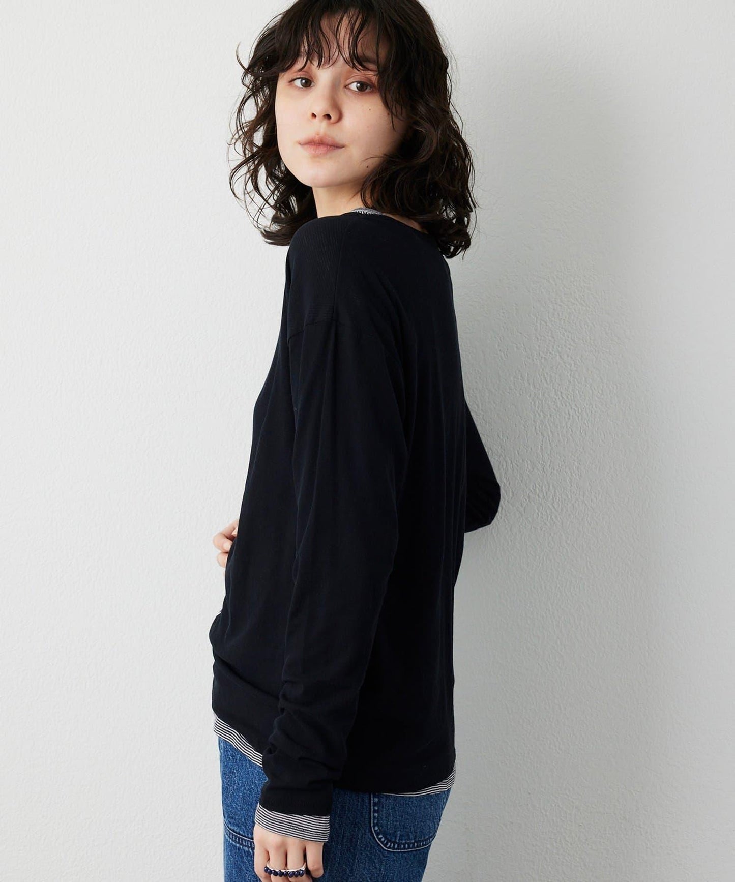 【THE PAUSE】透視羅紋長袖T恤