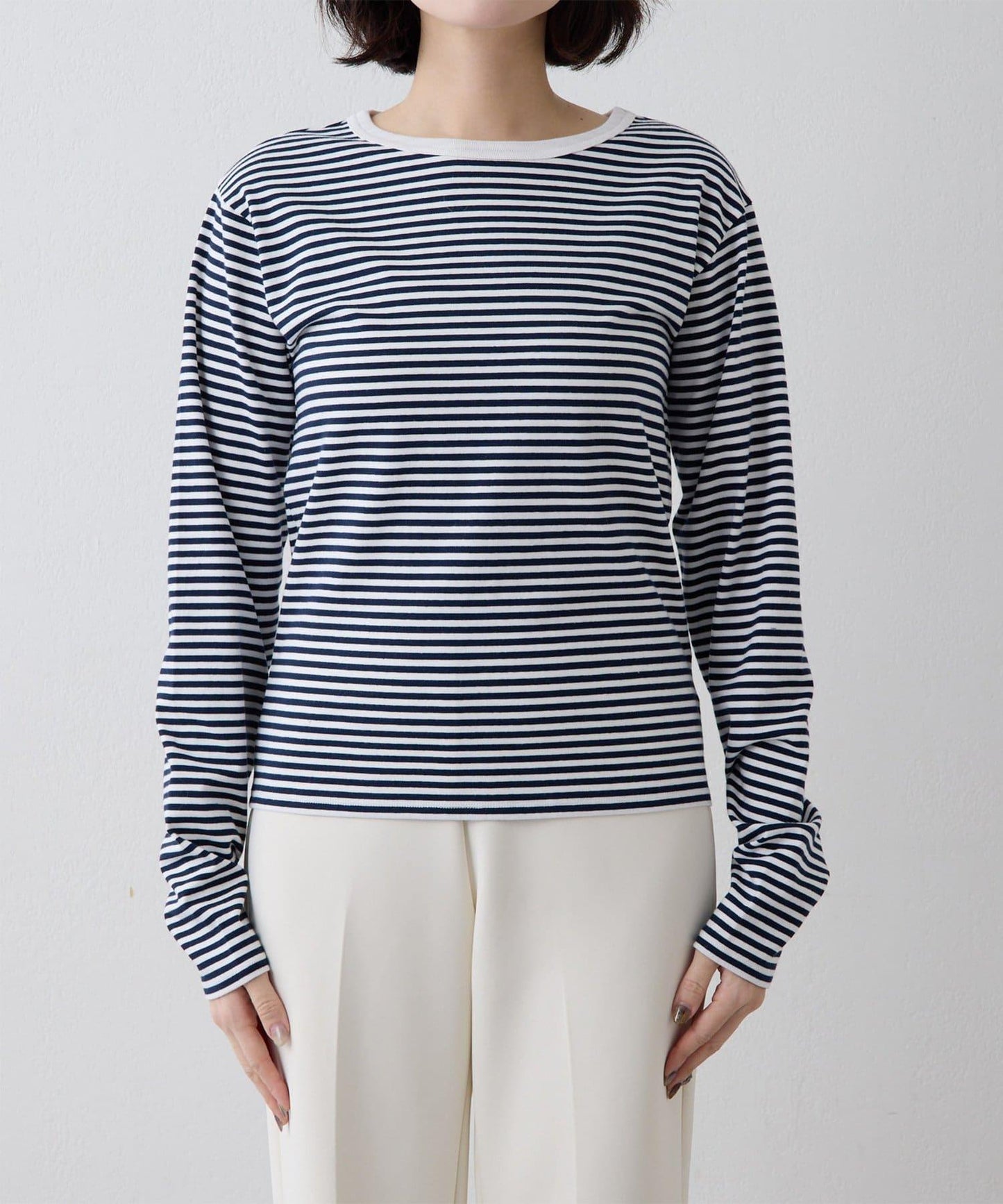 【THE PAUSE】條紋長袖T恤