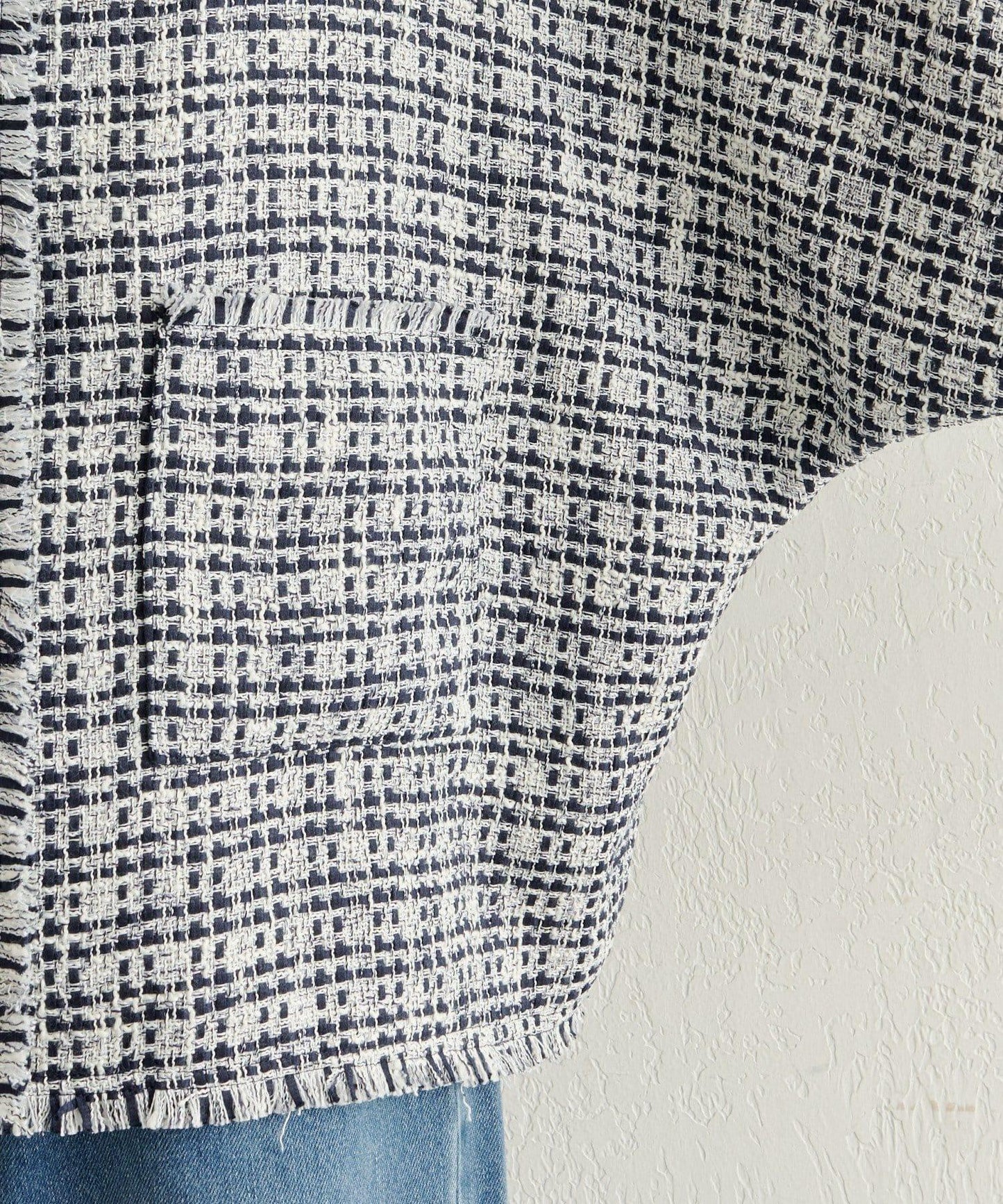 無領粗花呢夾克