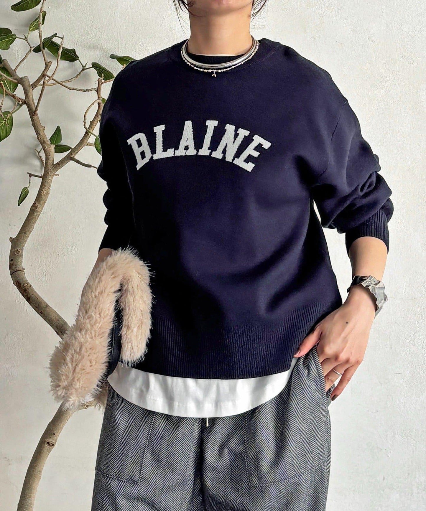 Logo針織衛衣套頭衫