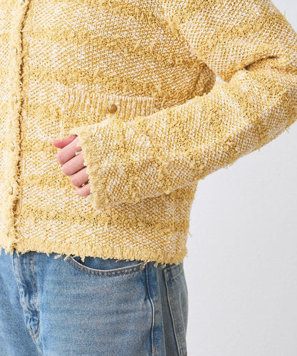 【優雅感】粗花呢短款開衫