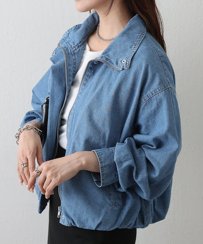 8盎司牛仔立領夾克