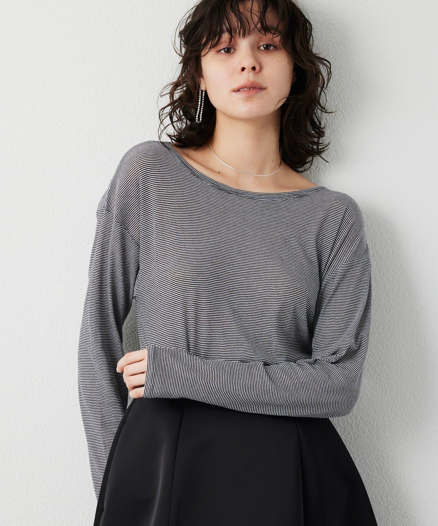 【THE PAUSE】透視羅紋長袖T恤