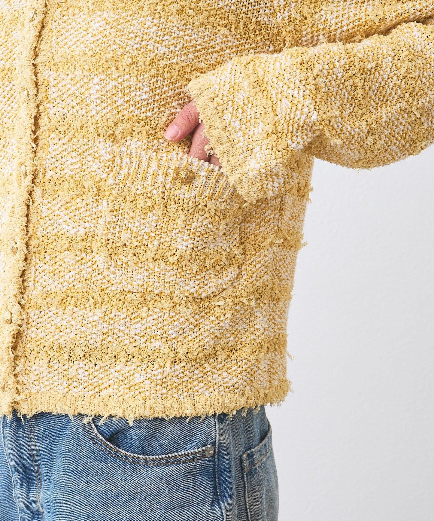 【優雅感】粗花呢短款開衫