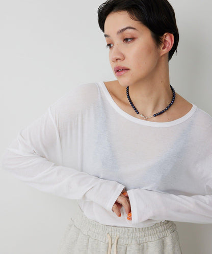 【THE PAUSE】透視羅紋長袖T恤