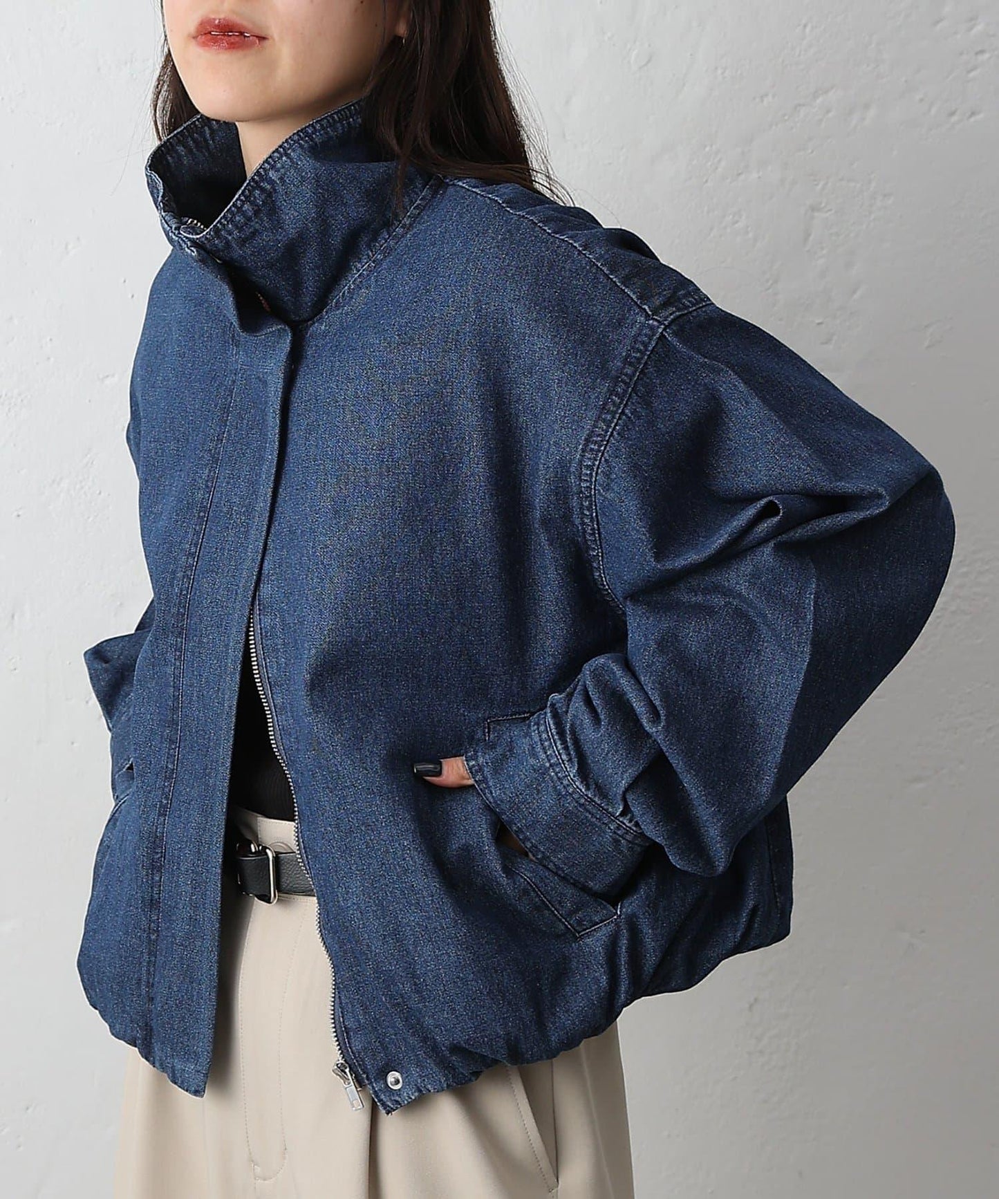 8盎司牛仔立領夾克