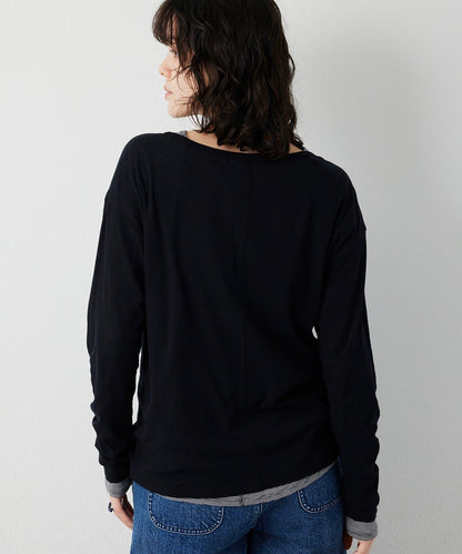 【THE PAUSE】透視羅紋長袖T恤