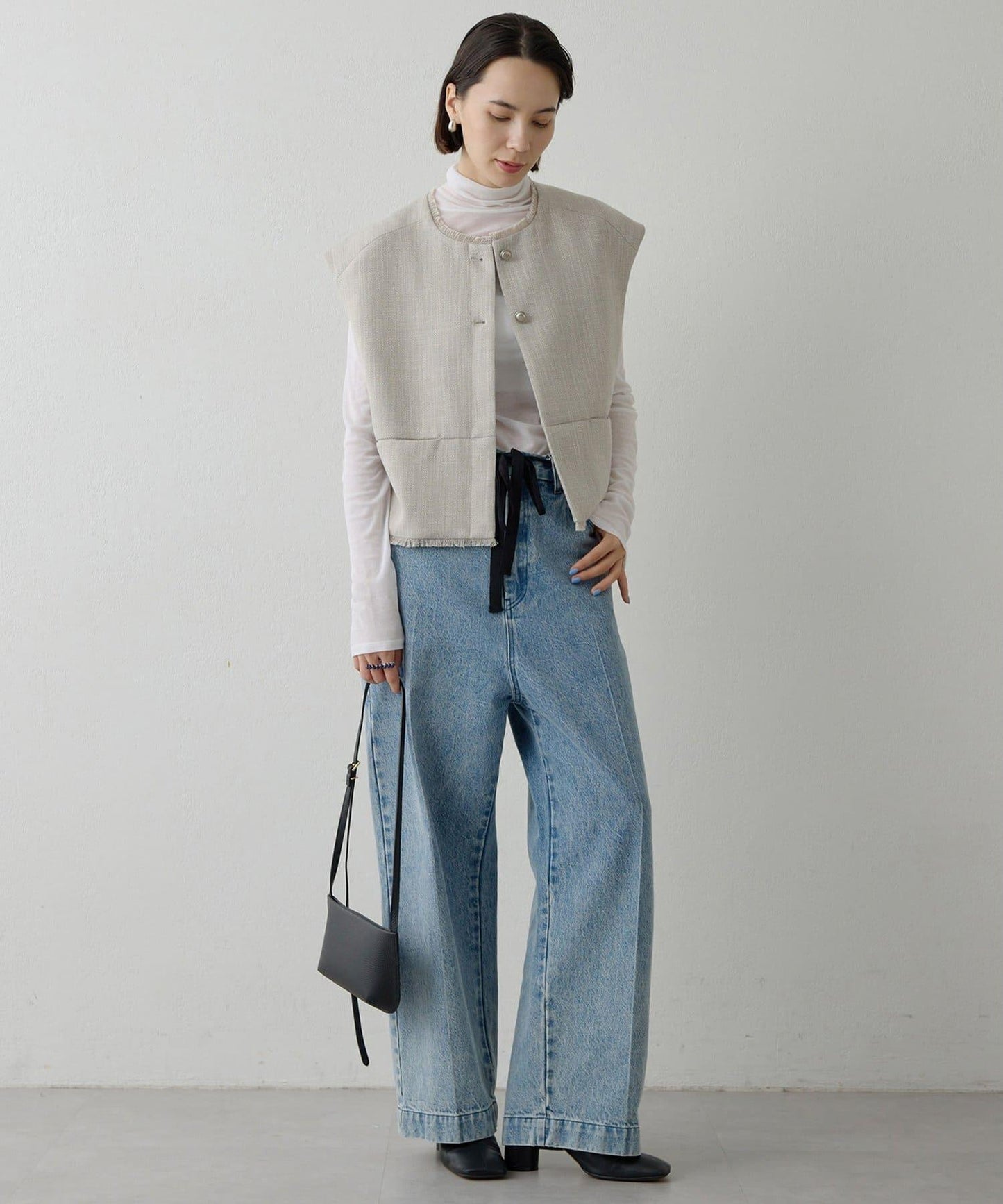 【THE PAUSE】花呢短款馬甲