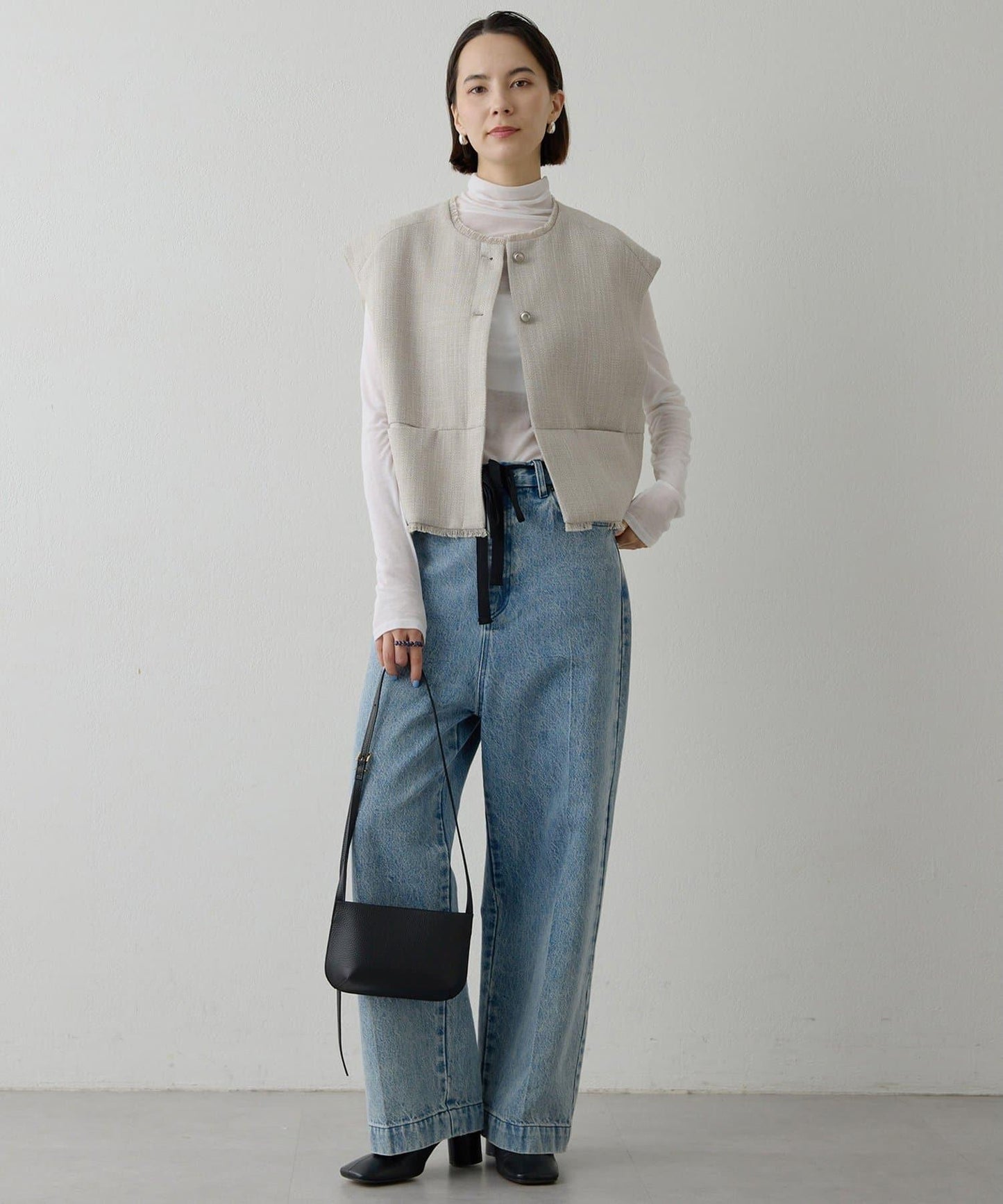 【THE PAUSE】花呢短款馬甲