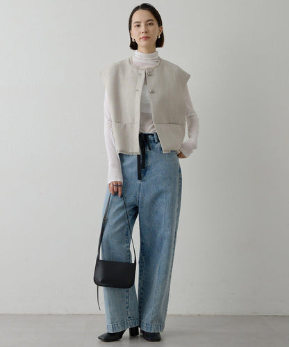 【THE PAUSE】花呢短款馬甲