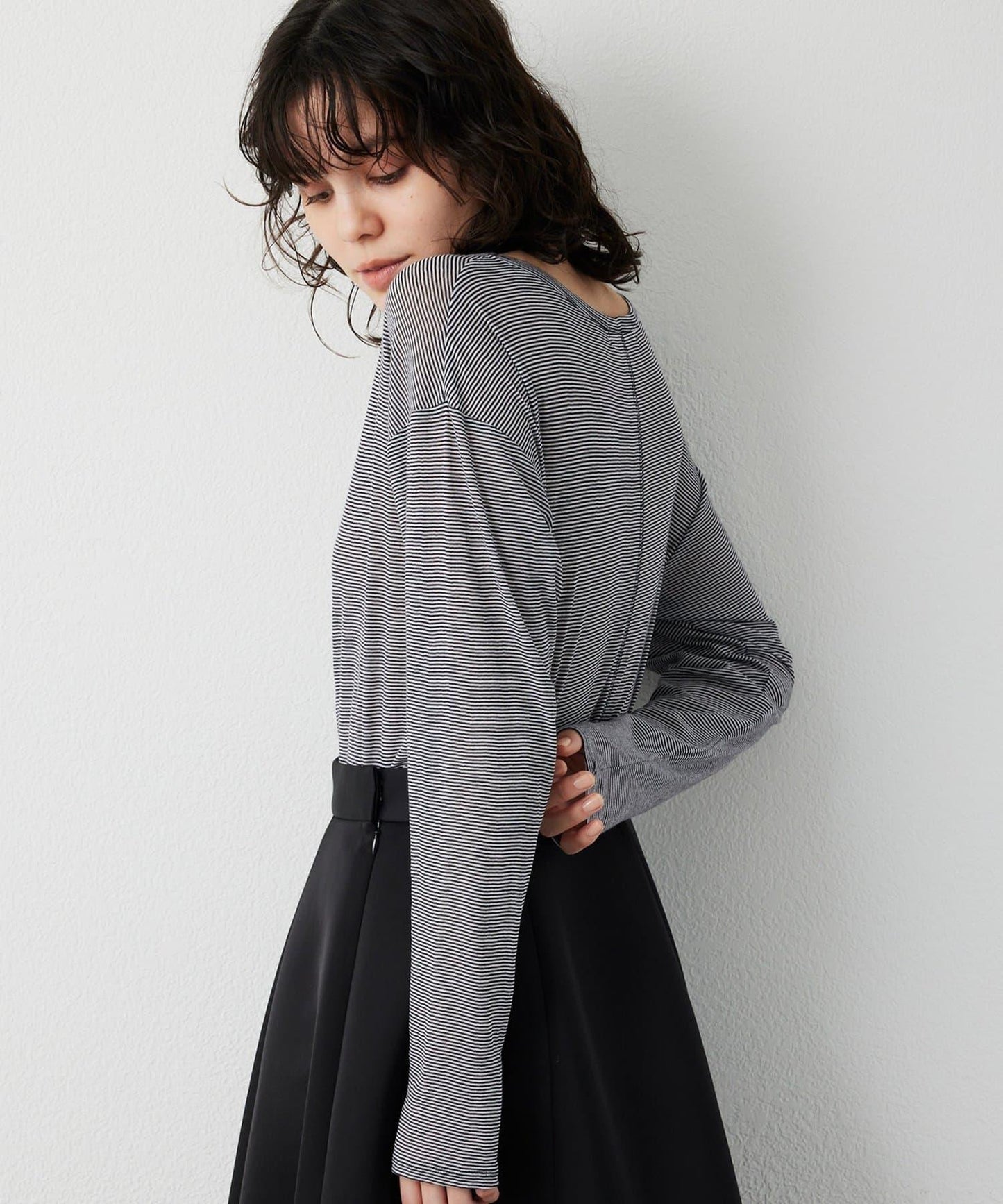 【THE PAUSE】透視羅紋長袖T恤