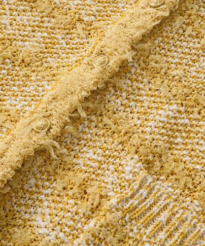 【優雅感】粗花呢短款開衫