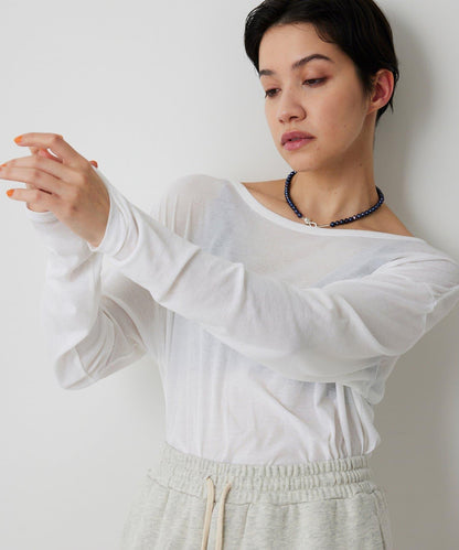 【THE PAUSE】透視羅紋長袖T恤