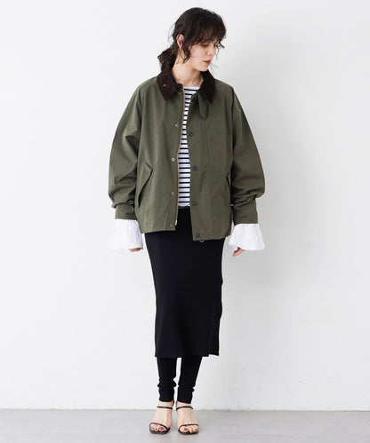 【THE PAUSE】喇叭袖條紋套頭衫