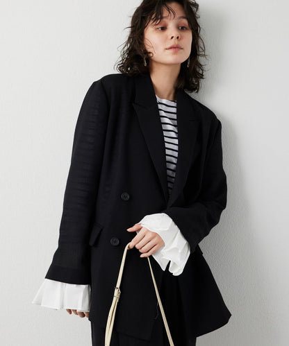 【THE PAUSE】喇叭袖條紋套頭衫