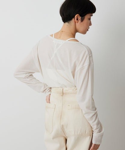 【THE PAUSE】透視羅紋長袖T恤