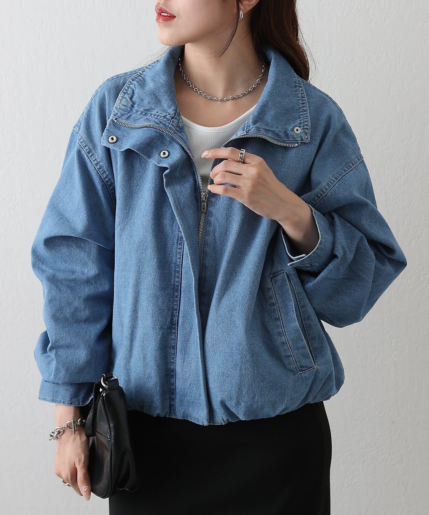 8盎司牛仔立領夾克