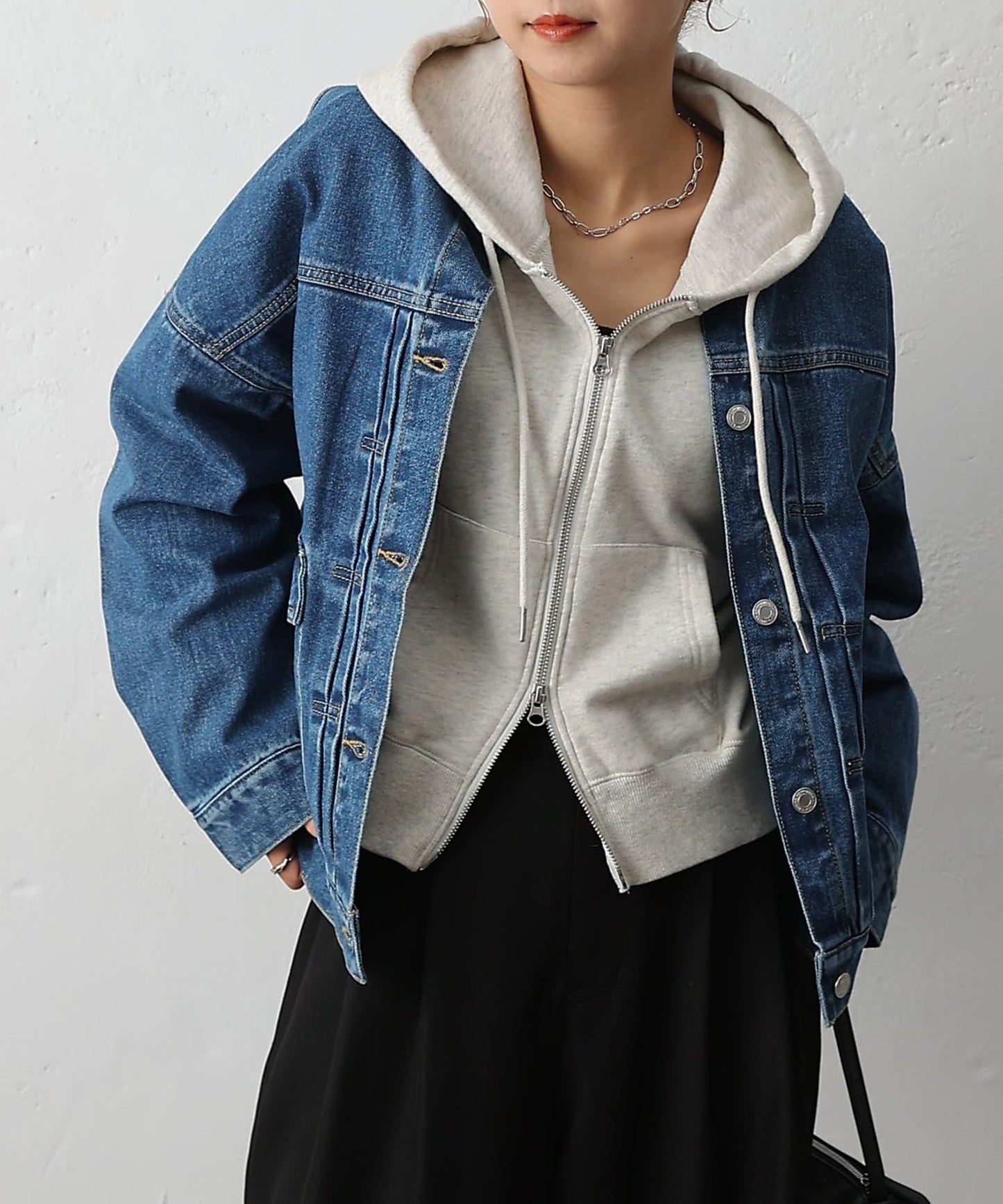 12.5盎司無領牛仔夾克