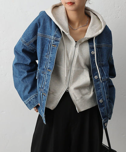 12.5盎司無領牛仔夾克