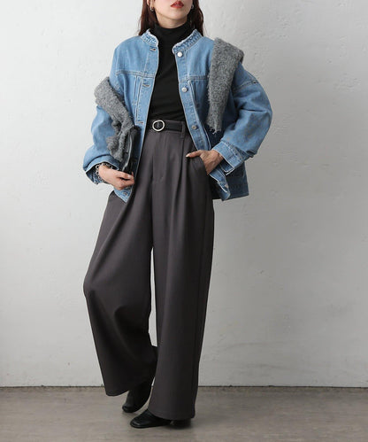 12.5盎司無領牛仔夾克