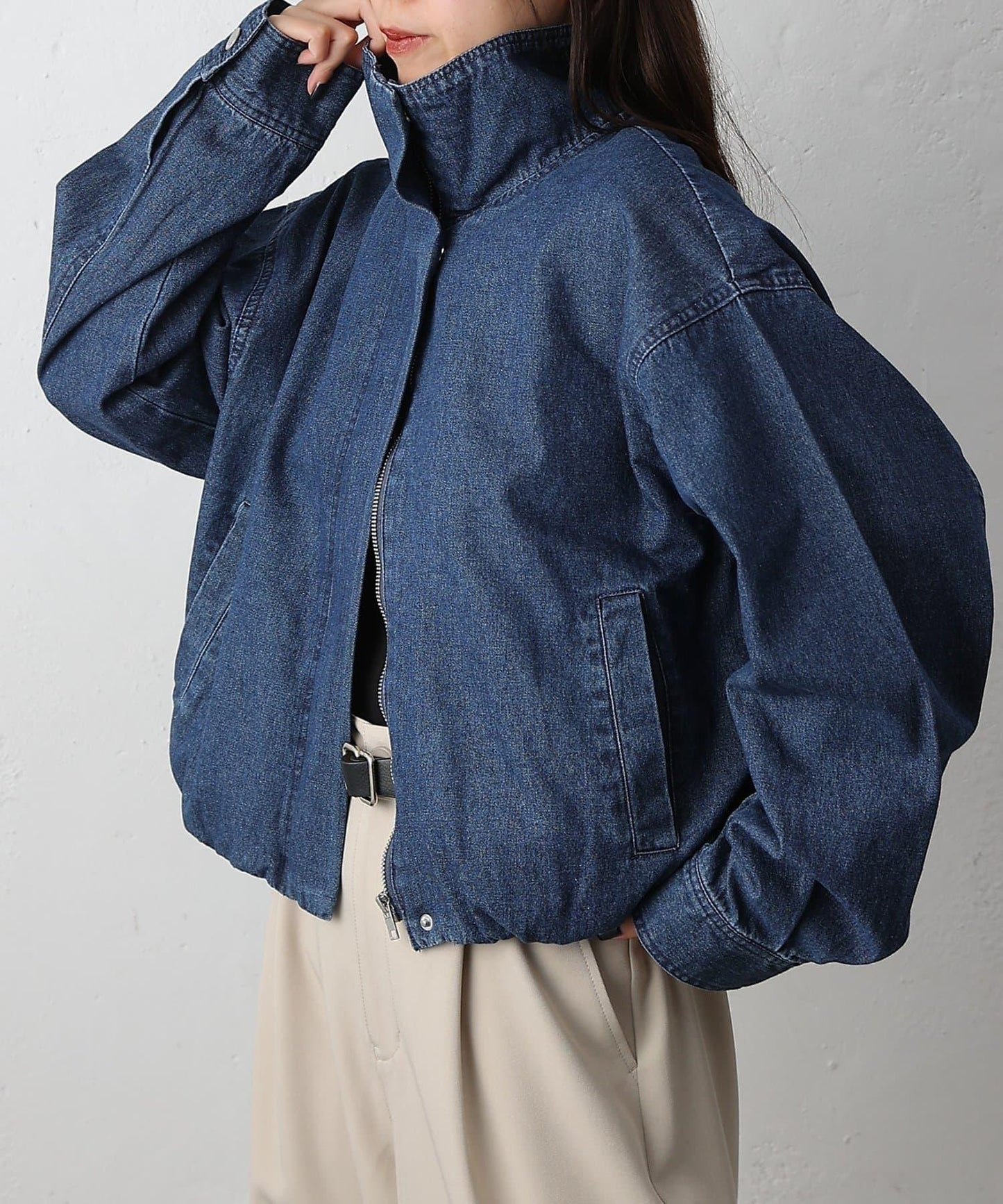 8盎司牛仔立領夾克