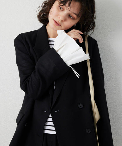 【THE PAUSE】喇叭袖條紋套頭衫